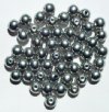 50 8mm Metallic Silver Round Glass Beads
